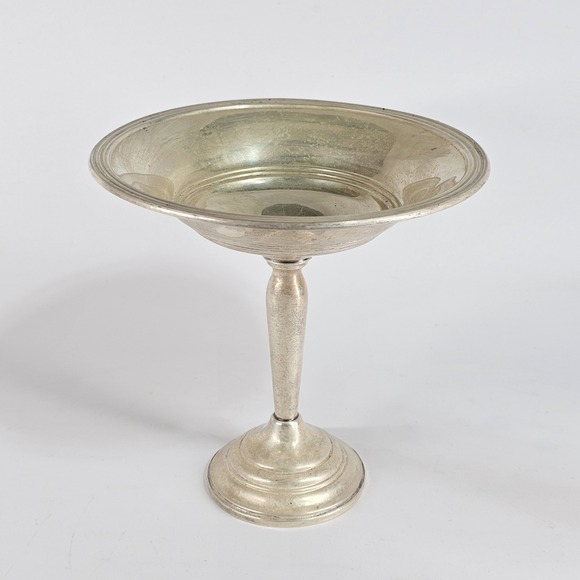 Vtg Preisner Sterling Weighted Hollowware Compote 6"x6" Pedestal Fruit Dsrt Bowl - Picture 1 of 12